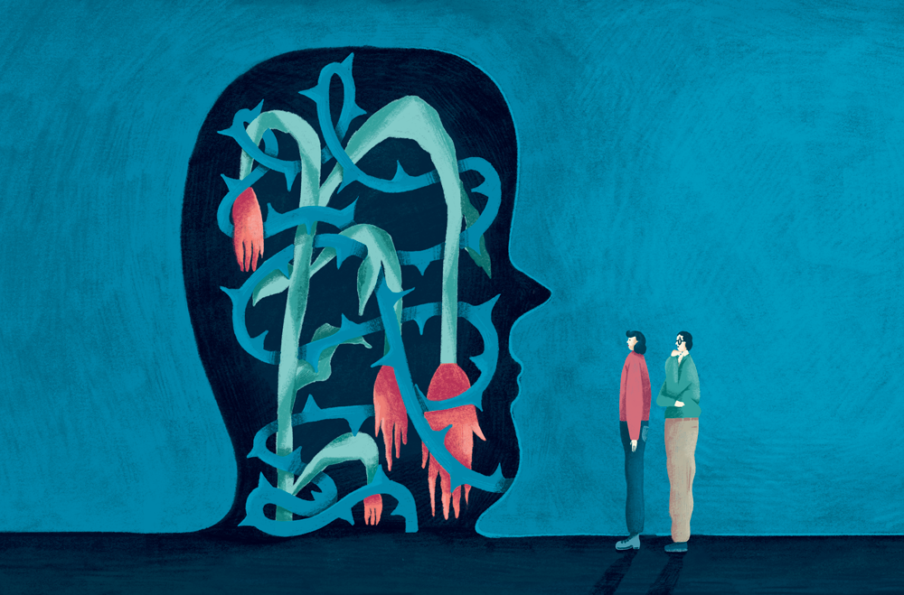 Depression-editorial-illustration-masennus-lehtikuvitus-vesa-matti-juutilainen-terveydeksi-lehti